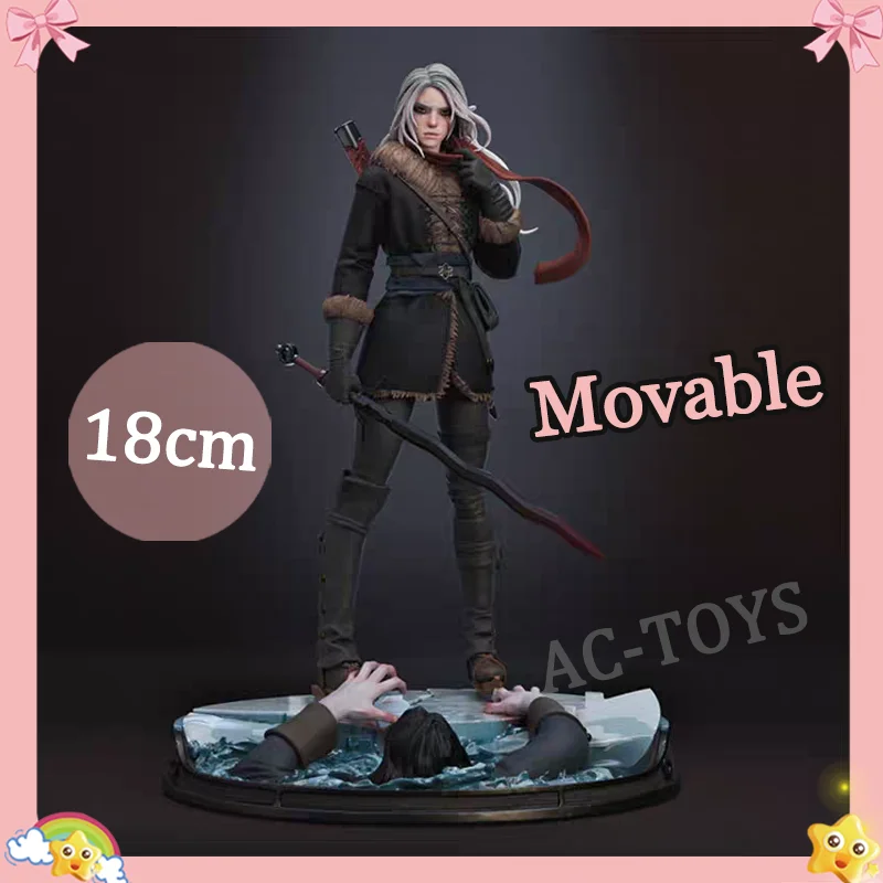 Figura de Ciri y Yennefer de The Witcher 3 Wild Hunt, en Postura de Pie, Producto Terminado, Versión Figura de PVC Articulada de 18 cm, Ideal para Regalo