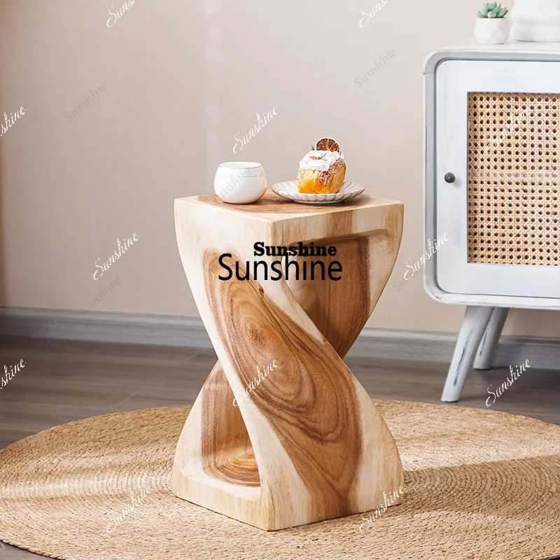 

TDThai solid wood pier household log side table stump ornament flower stand flower stool