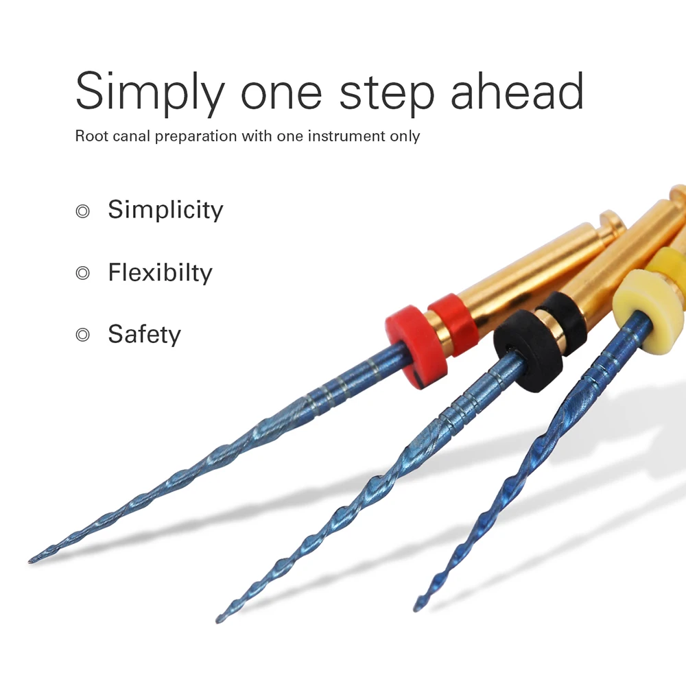 5 Boxen AZDENT Dental Blue Endodontie-Feilen Niti Rotary 25mm Wurzelkanal-Wärmeaktivierte Feilen für Maschinengebrauch 3 Stück/Box – Detail 6