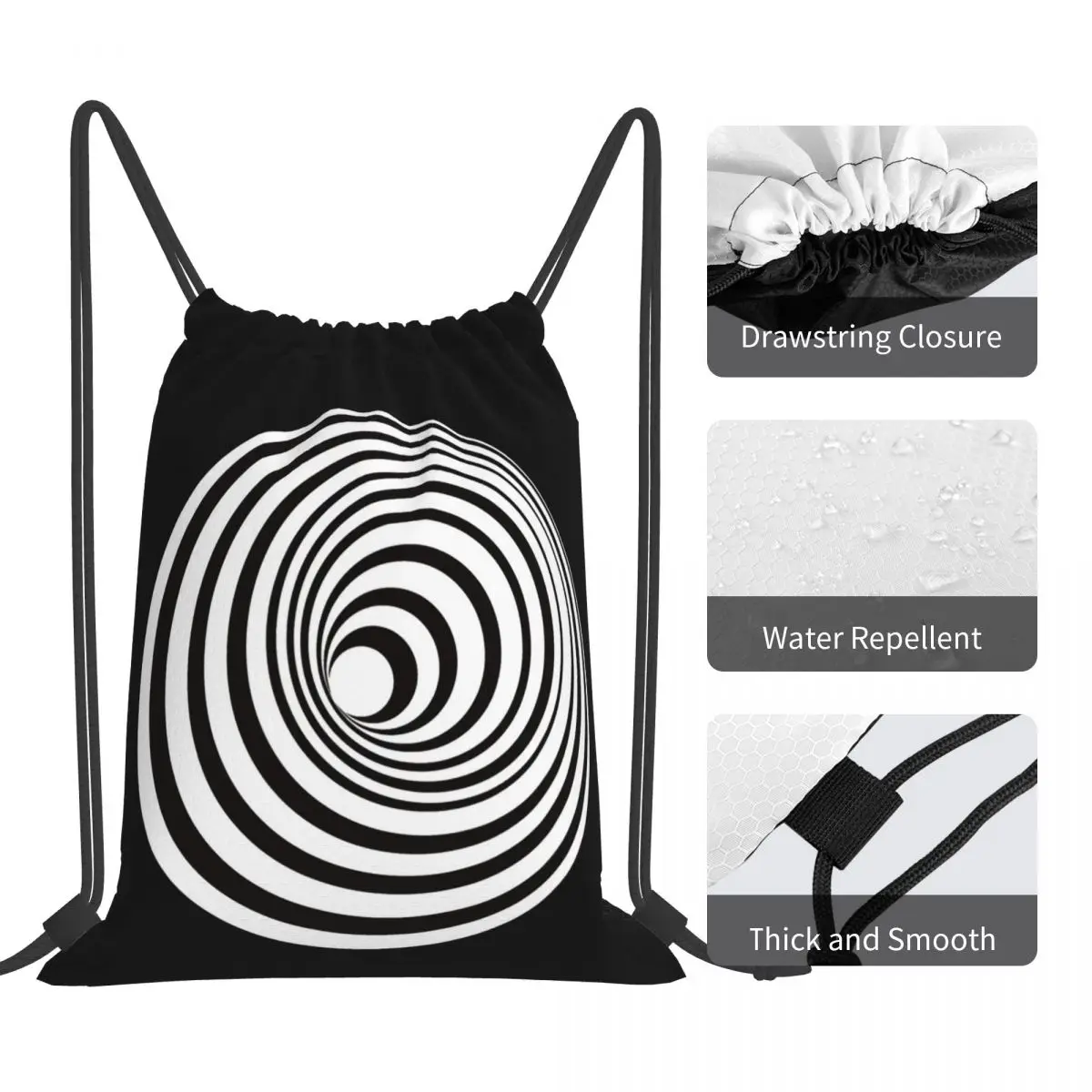 Sacred Geometry Lover Meditation Symbol Optical Illusion Backpacks Drawstring Bags Sundries Bag Book Bags For Travel Students