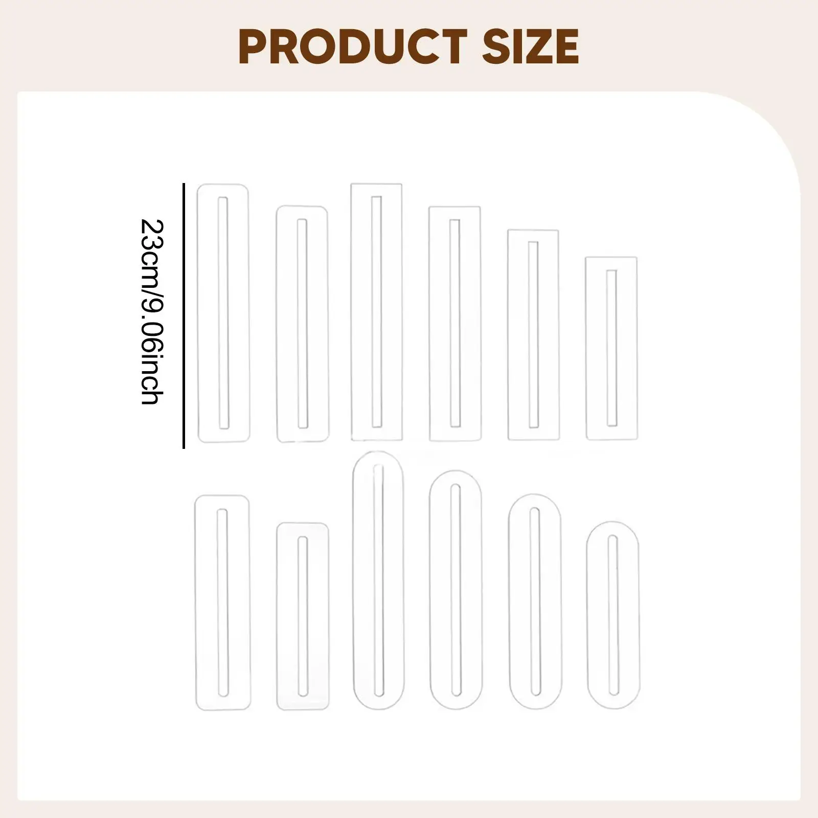 12Pcs Zipper Overlay Template Zippers Pocket Placement Tools Clear 4 Sizes Sewing Rulers Zipper Making Tools for Tailors