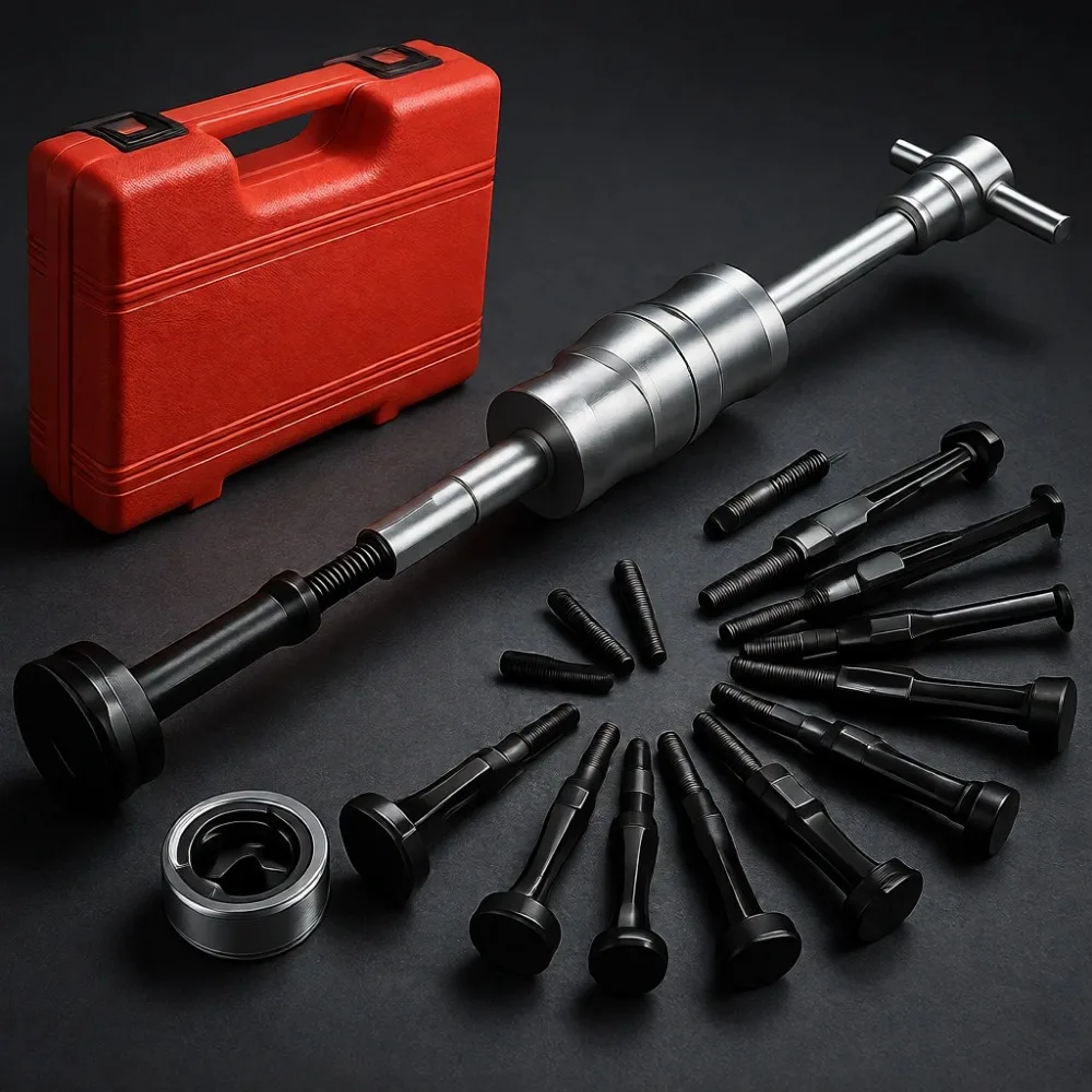 

Blind Hole Bearing Puller Kit 16 PCS Slide Hammer Inner Race Seal Extractor with Split Collets