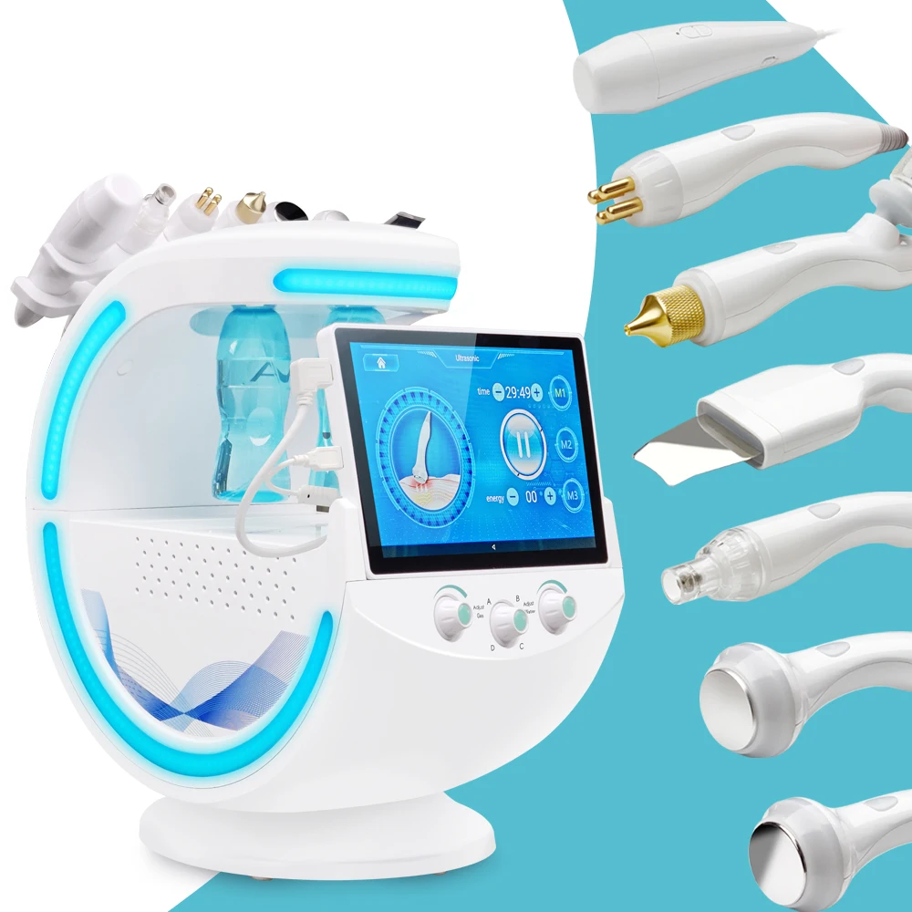 Yingcai 7 em 1 água oxigênio bolha jato máquina de beleza facial multifuncional peeling facial anti envelhecimento dispositivos de análise da pele