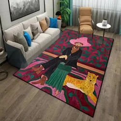 Creative Art Decorate Living Room Carpet Cloakroom Machine Washable Soft Mat Bedroom Bedside Foldable Plush Rug Ковер Tapis 러그