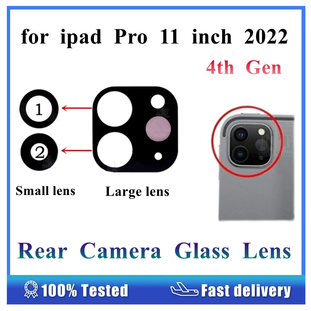 1Pcs Back Camera Glass Lens Without Frame Cover Adhesive for Ipad Pro 11 Inch 2022 4th Gen Rear Camera Lens Replacement Parts