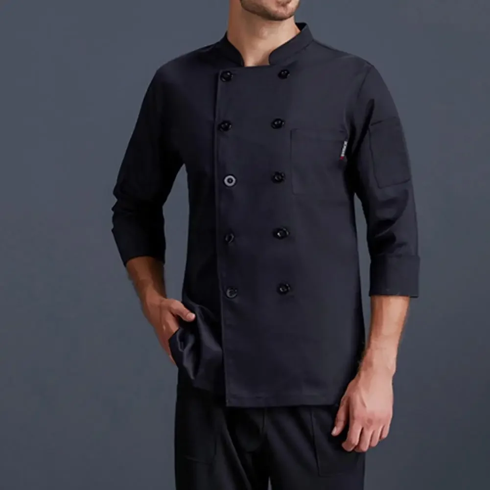 Stylish Restaurant Uniform Quick Drying Chef Jacket Double Breasted Men Women Chef Shirt Pastry Clothes  Anti-dirty