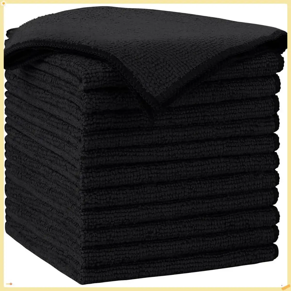 

Black Microfiber Car Cleaning Cloths 12Pcs, Streak-Free Absorbent Rags For Kitchen Windows Surfaces