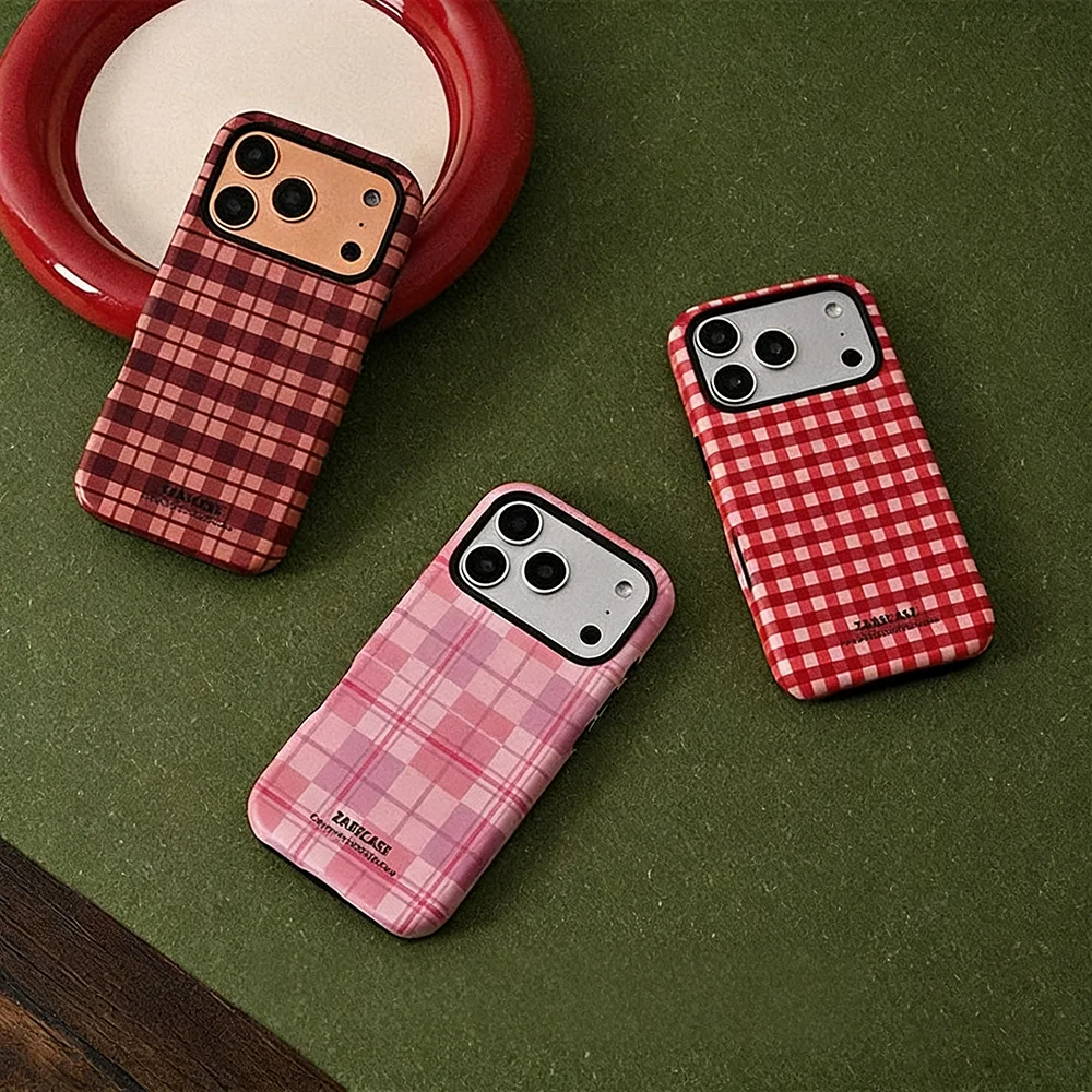 

Luxury Red Persian Checkered Pattern Phone Case for Samsung Galaxy S20 S23 S24 S25 S26 FE Plus Ultra Edge Luxury Double-layer