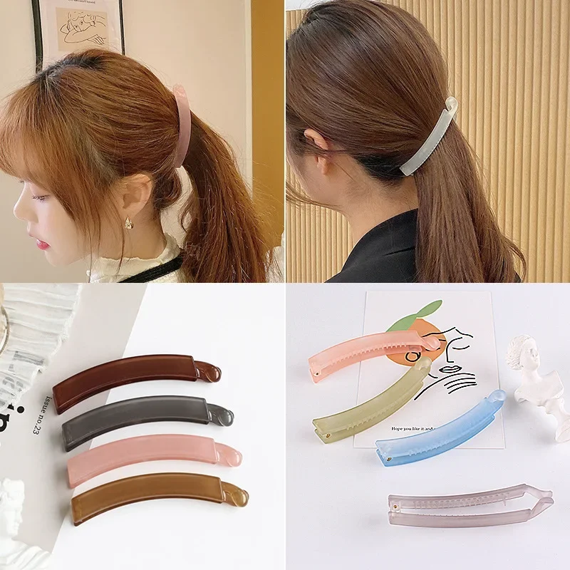 Clip de plátano sólido esmerilado para mujeres y niñas, horquilla de cola de caballo a la moda, Clip de peinado, accesorios para el cabello,