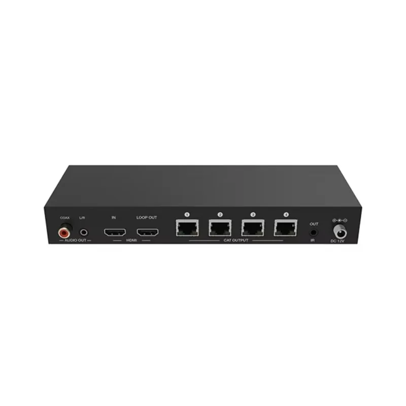 HDBaseT Splitter 1x4 120m 4K60hz 4:4:4 150m 1080P Over Cat6 POE Splitter 1x4 18Gbps Balun Splitter Over CAT5/6