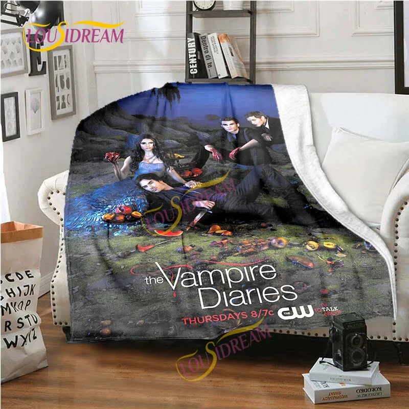 

The Vampire Diaries 3D printing flannel plush blanket bedspread lazy blanket Sherpa blanket travel sofa quilt cover