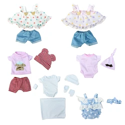 6 stylów mody ubrania dla lalki nadające się do 10-12 Cal lalki Bebe Reborn ręcznie robione stroje Bebe Accesorios