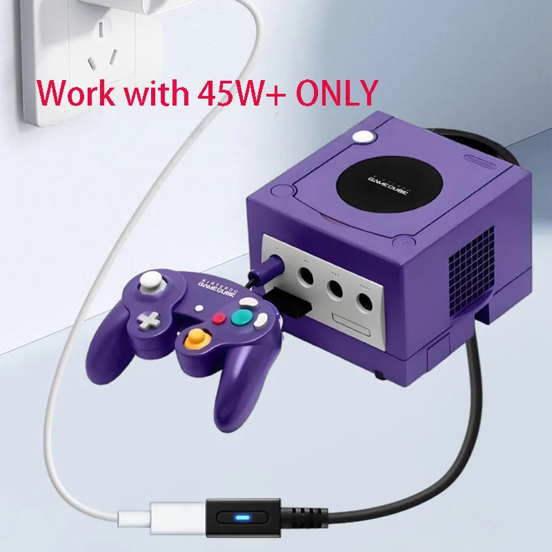 12cm Type C 45W PD Charge Cable for NGC Console USB C Gaming Power Supply Cord for Nintendo Gamecube Charge Game Console Wire