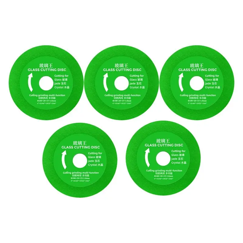 

ELEG-Glass Cutting Disc Pack Of 5, Diamond Cutting Blades Saw Blades For 4 Inch Angle Grinder, Diamond Cutting Wheels