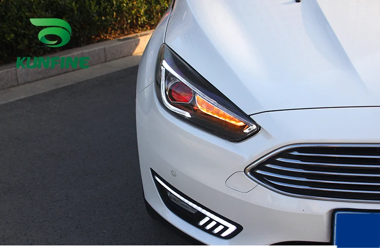 KUNFINE Car Styling Car Headlight Assembly For Ford Focus 2015-2017 LED Head Lamp Car Tuning Light Parts Plug And Play