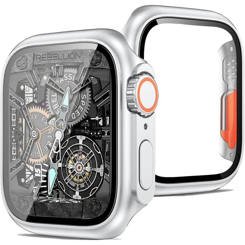 Screen Protector Cover for Apple Watch 46mm 45mm 40 41 44mm Hard PC Bumper Case iwatch series 10 9 8 7 SE 6 5 4 Change To Ultra