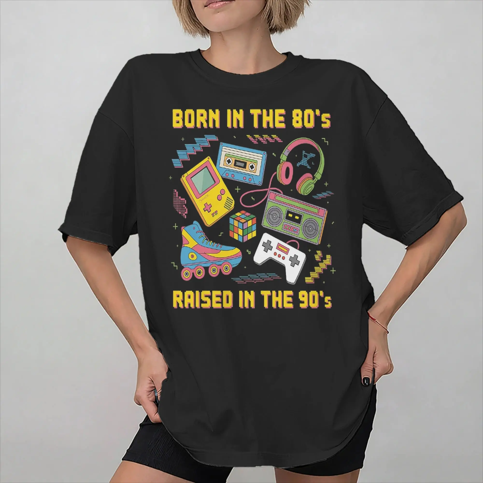 Born In The 80's Raised In The 90's Tee Shirt for Men Women Graphic Printed T Shirts  Cotton Clothing