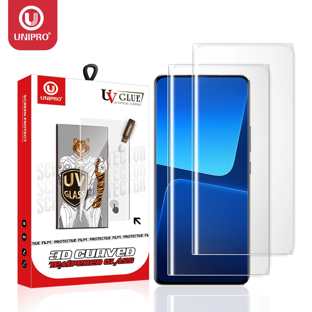 UNIPRO Full Glue UV Tempered Glass for Samsung Galaxy S22 S23 S24Ultra UV Fully Glued Screen Protector Quick Unlock Install Tool