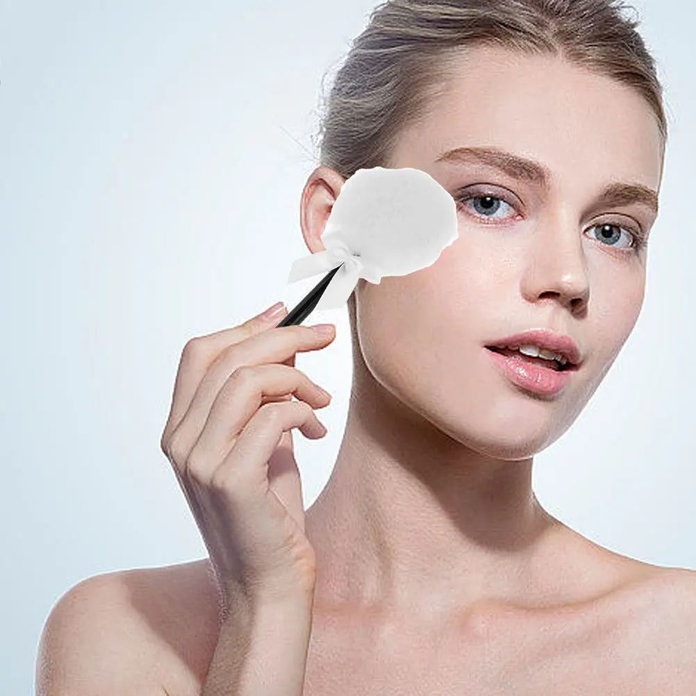 3 ชิ้น แป้งพัฟแต่งหน้า แผ่นรองแต่งหน้า ขนยาวนุ่ม โบว์ผูกผม สำหรับทาหน้า ทาตัว แป้งฝุ่น แป้งอัดแข็ง คุชชั่น