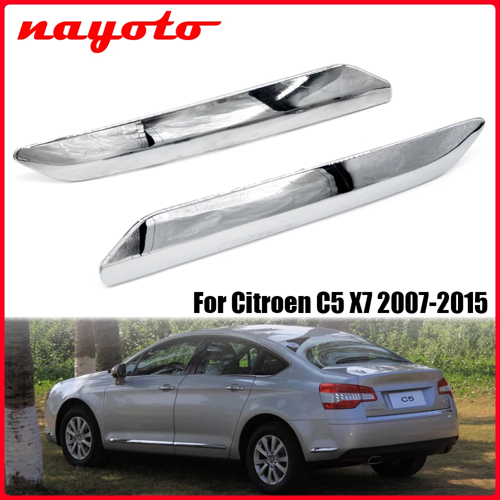 Car Chrome Front Rear Bumper Cover Trim Strip For Citroen C5 X7 2007-2015 Anti-scratch Protection Chromium Styling Decoration