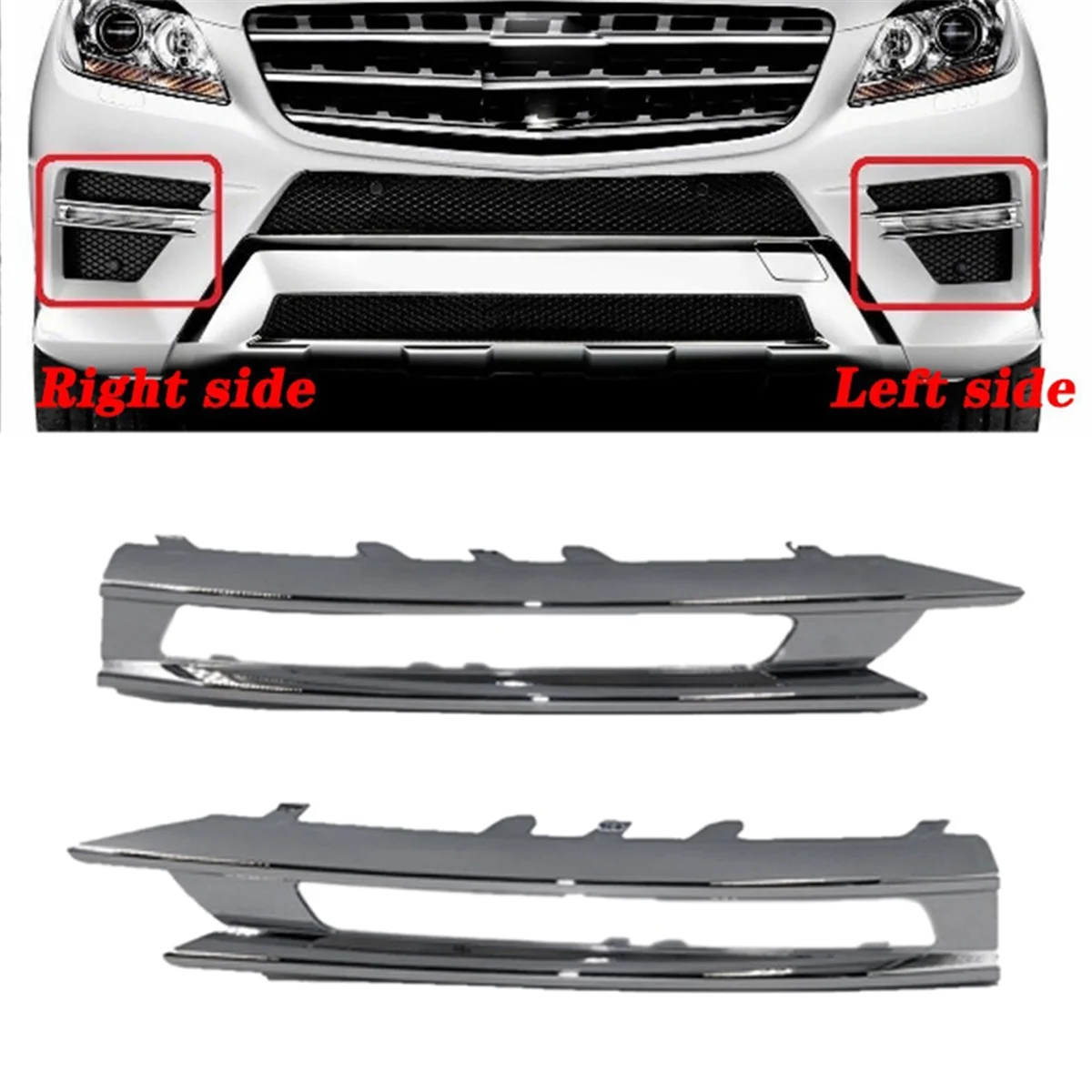 フロントバンパーフォグライト,デイタイムランニングライトカバー,メルセデスベンツmクラスw166 2012-2015, 1668851374, 1668851474