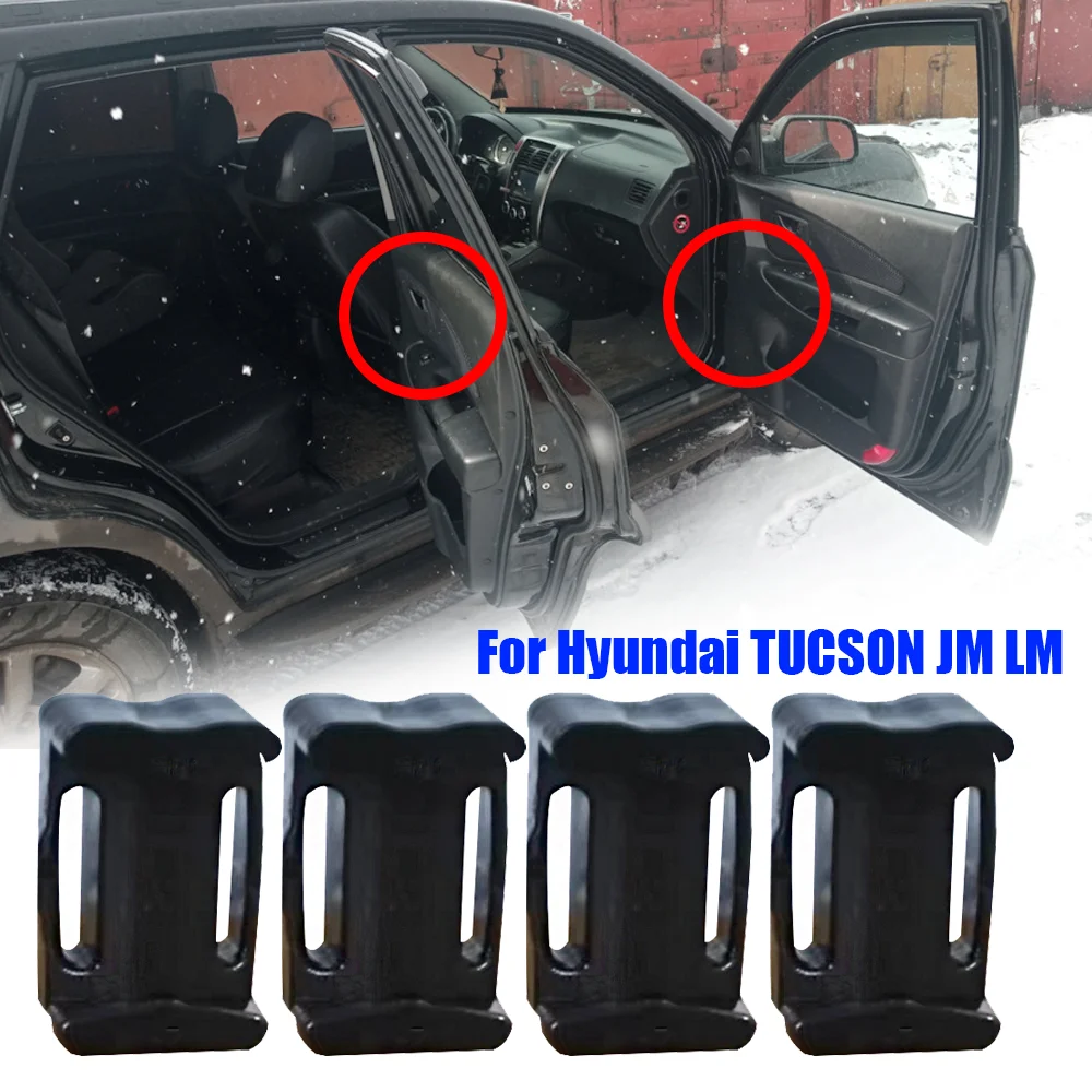 4Pcs Nylon Front Rear Car Door Check Strap Repair Kit Stopper Damping Clip For Hyundai TUCSON JM LM 2004 2005 2006 2007 - 2015