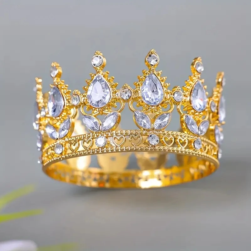 

Luxurious Baroque Style Crowns for Women Elegant Rhinestone Tiara Vintage Royal Headwear Elegant Pageant Bride Accessory Crowns