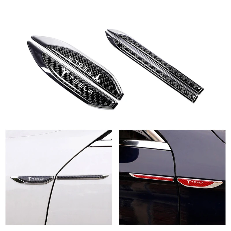 

2Pcs 3D Metal Car Fender Body Side Wing Emblem Badge Sticker Auto Styling Accessories For Tesla Model 3 Model Y Model S Model X
