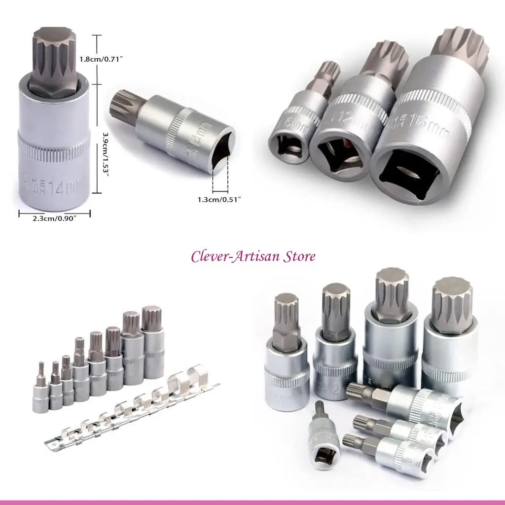 

E06B 8 шт. адаптер для бит Torx из нержавеющей стали с хранилищем для корпуса металлический шестигранник для ключей шлицевые 1/4