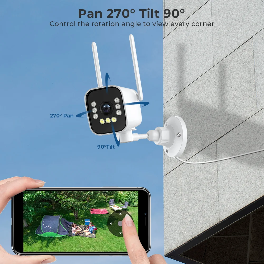 BESDER 8MP PTZ Bullet IP Camera Wifi AI Human Detect iCSee 1080P CCTV Outdoor Wireless Surveillance Camera With SD Card Slot