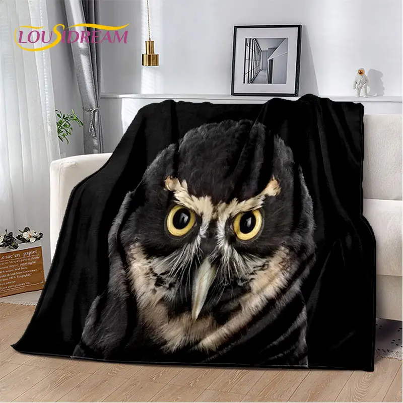 لطيف البومة ثلاثية الأبعاد الكرتون لينة أفخم بطانية ، الفانيلا بطانية رمي بطانية لغرفة المعيشة غرفة نوم السرير أريكة غطاء نزهة Bettdecke طفل