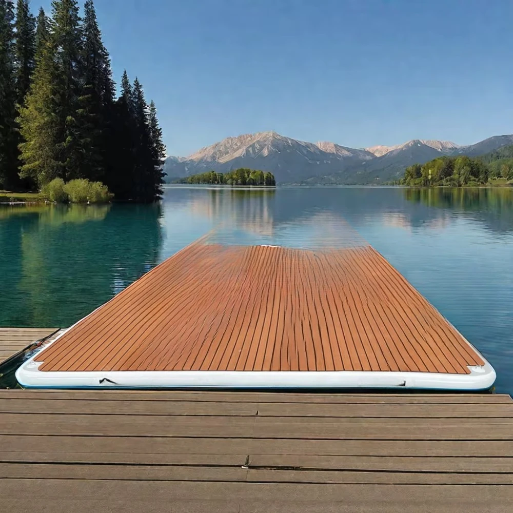 High quality PVC teak water leisure inflatable platform jet ski marina floating island yacht repair marine occasions