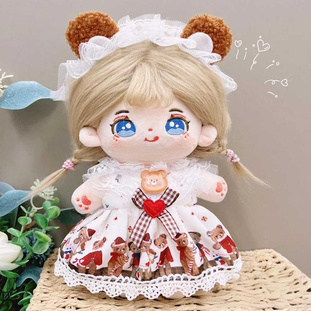 Cotton Doll Rompers Cartoon Plush Outfit Lolita Dress Playing House Accessories Mini Clothes for 20CM Dolls Kid Gift