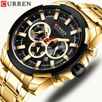 Relojes de pulsera deportivos informales CURREN, reloj cronógrafo con banda de acero inoxidable, relojes para hombre, reloj de cuarzo Original de lujo para hombre