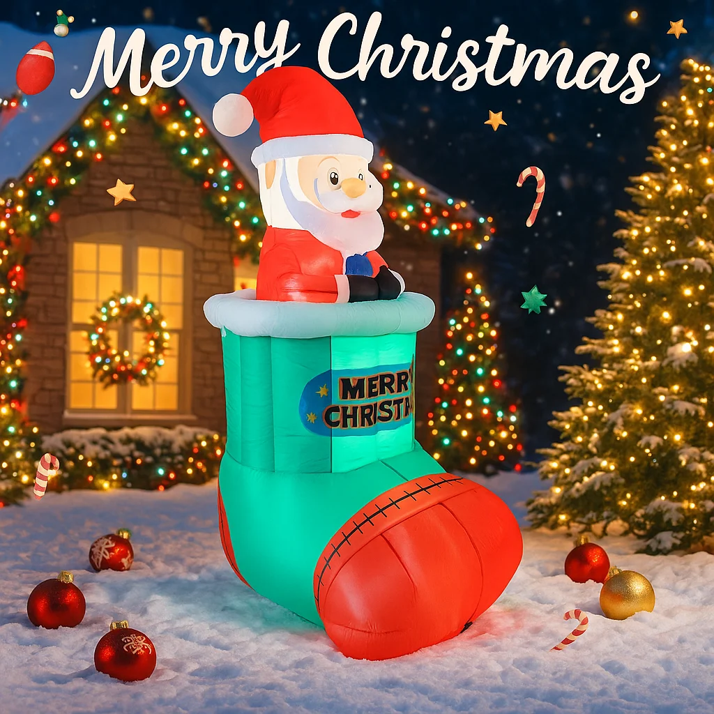 5.2FT LED نفخ عيد الميلاد ساحة ديكور العملاق سانتا تخزين نموذج عيد الميلاد لعبة لوازم المنزل الحلي هدايا تزيين في العطلة #3