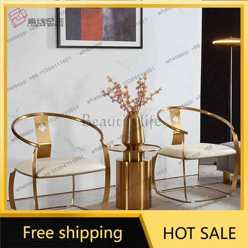 LS Creative New Chinese Light Luxury Zen Chair Three-piece Tea Table Hotel Sales Office Negotiation Chair