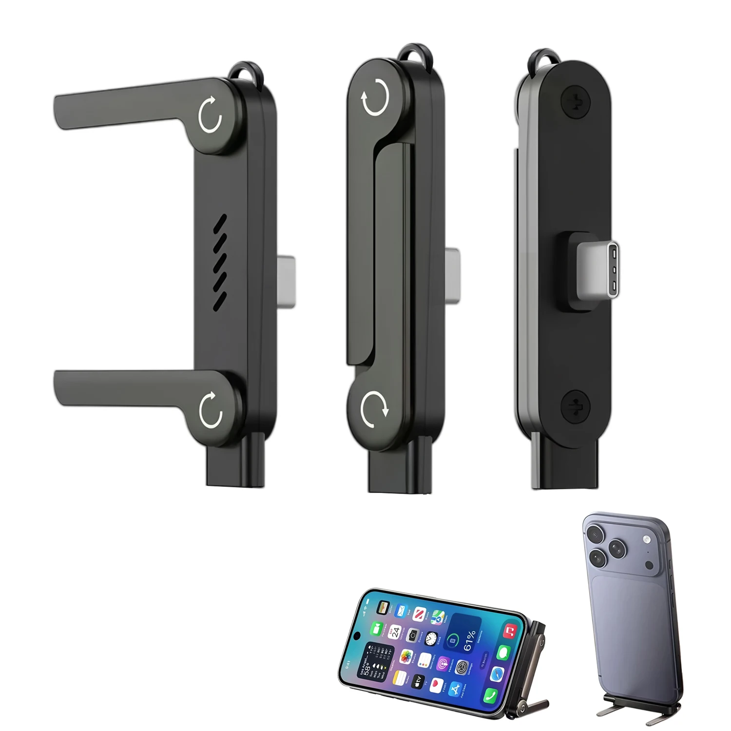 1pcs 2pcs Mobile Phone Bracket TYPE-C OTG Adapter Foldable Holder Support Cable USB-C TO USB-C inferface Desktop Stand