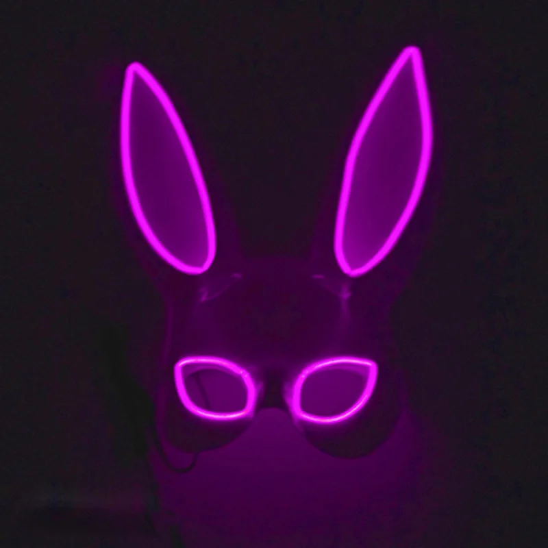 LED Sexy Rabbit Ears Mask Holiday Party Night Clubs Masquerade Cosplay Erotic Rabbit Supplies Luminescent New Year Rabbit Masks