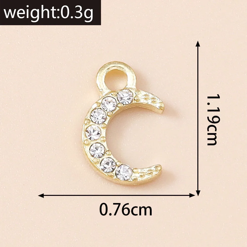 Leslie 10 Stück exquisite Kristall-Stern-Mond-Charms für baumelnde Ohrringe, Armbänder, Halsketten, Anhänger, Schmuck, DIY-Handwerk – Detail 25