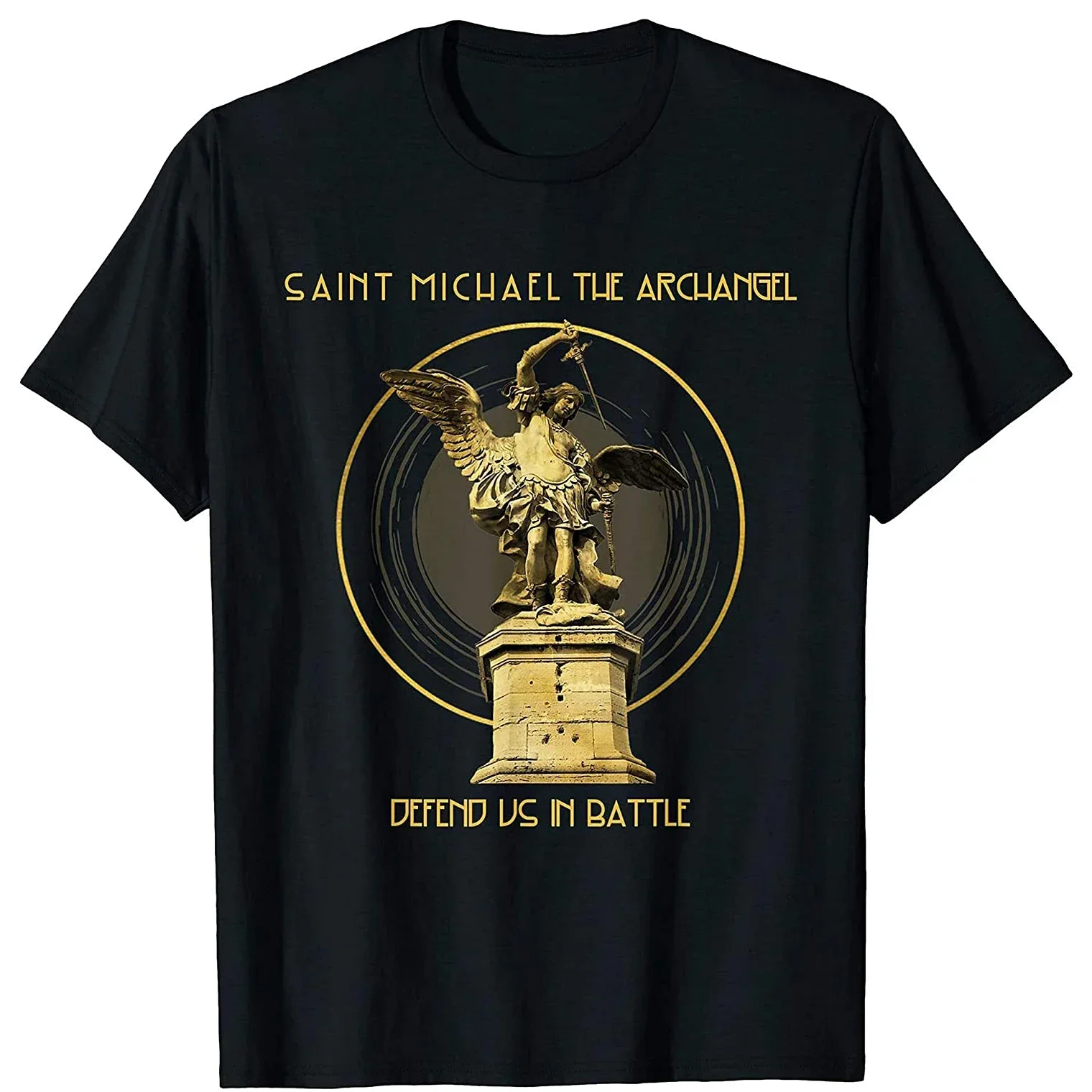 St Michael The Archangel Defend Us In battle. Prayer Catholic T-Shirt. Premium Cotton Short Sleeve O-Neck Mens T Shirt New S-3XL