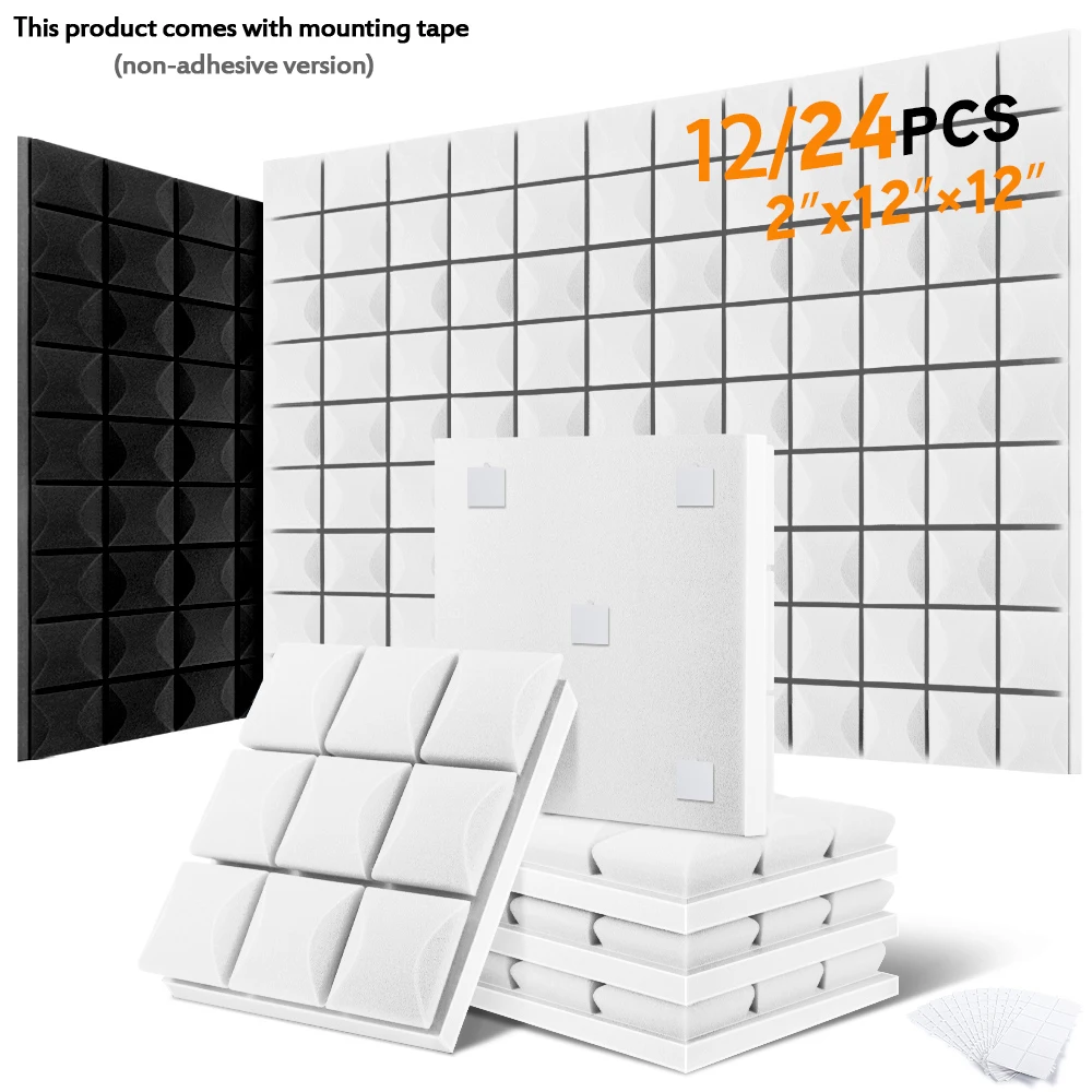 

Акустическая пена для звупоглощения и шумоподавления, 24-компонентный комплект звукоизоляции с грибовидной головкой, домашний акустический материал для Ной