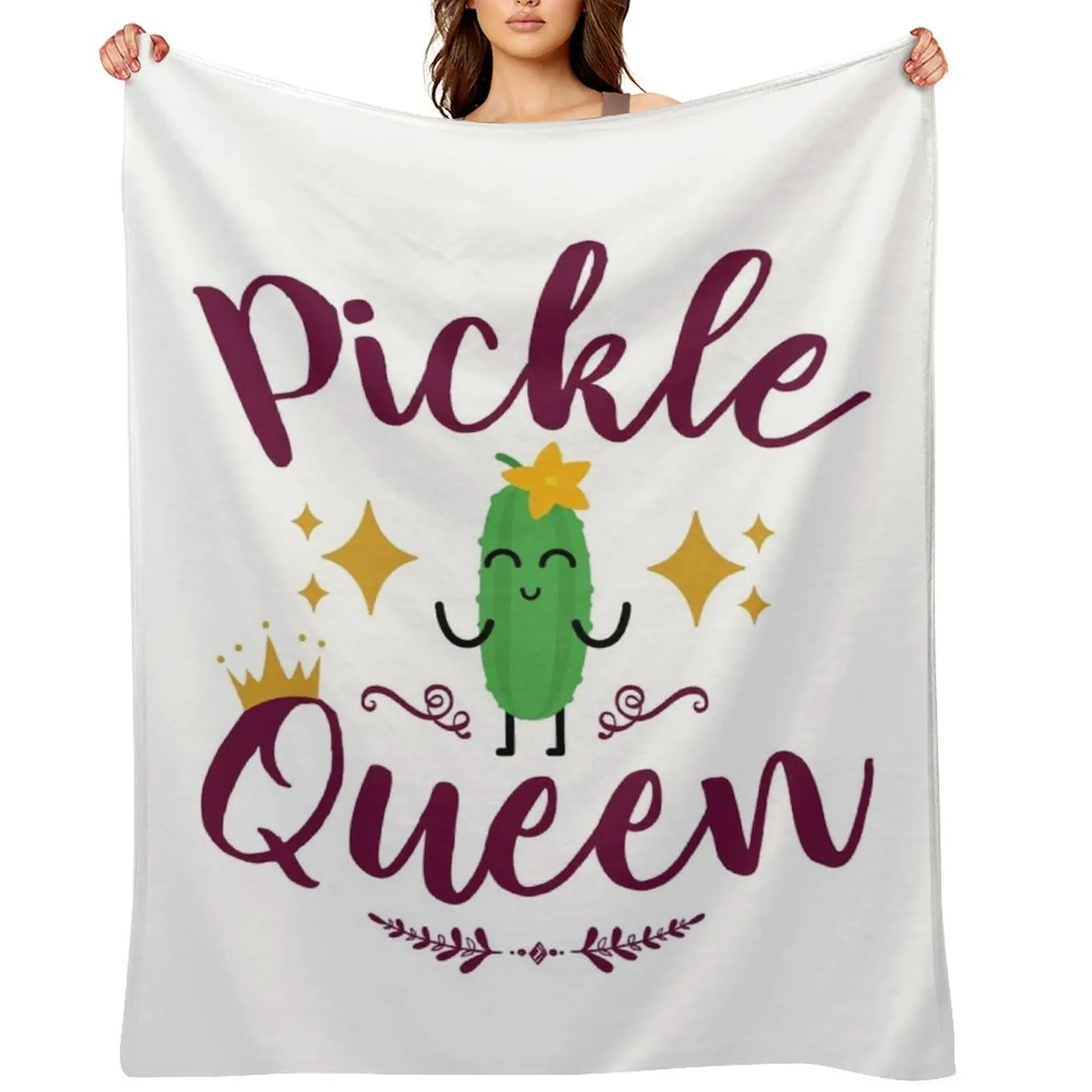 Manta de Lujo con Estampado de Pepinillos para Mujeres y Niñas, Manta de Verano con Peso, Manta Gigante para Sofá