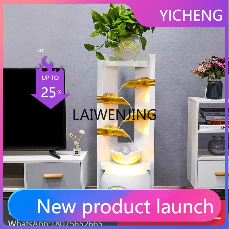 LYY rising European-style running water fountain floor ornament stacked water waterfall humidifier