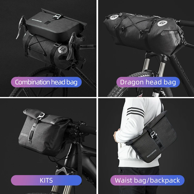 ROCKBROS Big Capacity Bike Bag Waterproof Front Tube Cycling Bag MTB Handlebar Bag Front Frame Trunk Pannier Bike Accessories