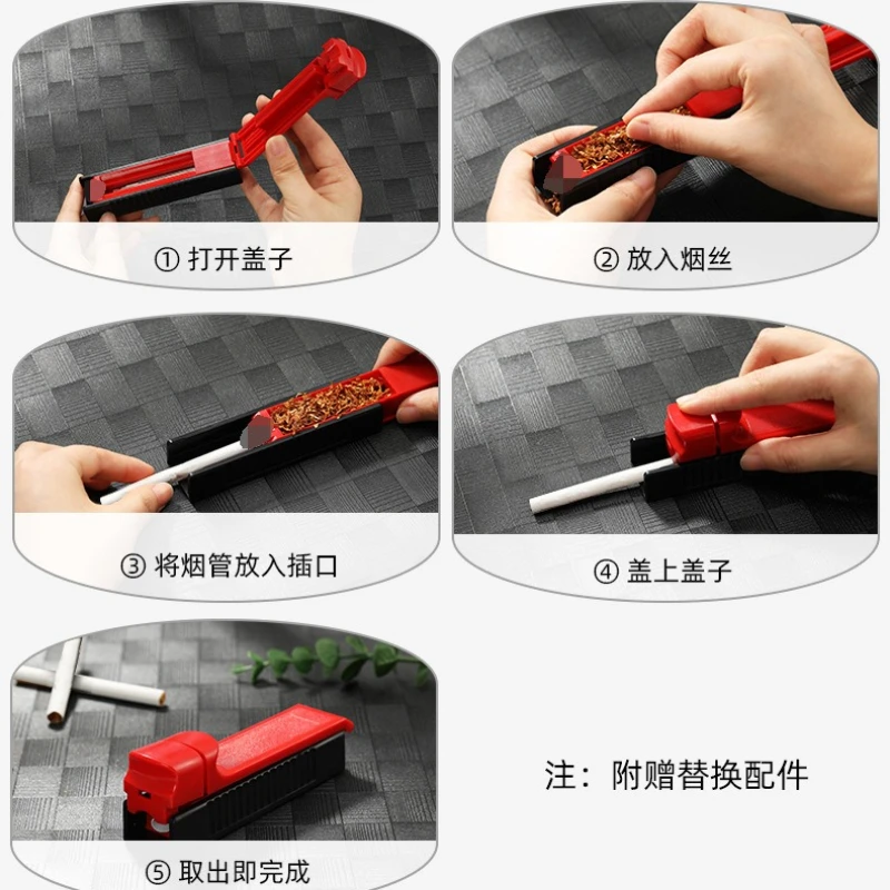 Household Manual Cigarette maker 8.0mm Single tube Various colors Plastic portable Smoking injector Rolling Machine Men Tool