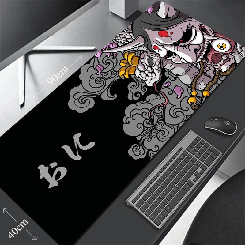 Ghost Face Anime Mouse Pad Japanese Game Devil Black Desk Pad Computer Keyboard Mouse Pad XXL Computer Gamer Laptop Desk Pad