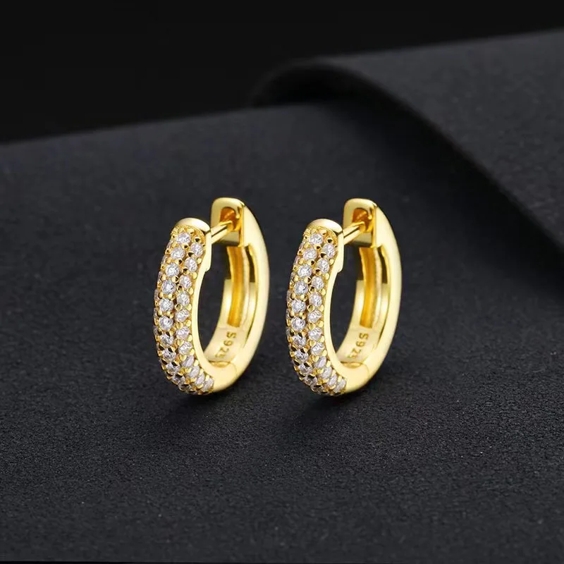 Hip Hop Iced Out Woman Earring Wholesale Price 925 Sterling Silver Micro Pave Moissanite Earings For Gift