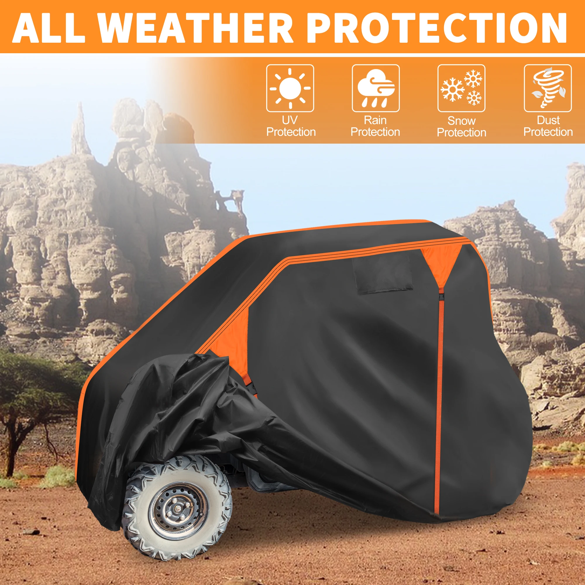 UXCELL Waterproof UTV Cover Side by Side Cover for Polaris GENERAL 1000 16-25 210D PU