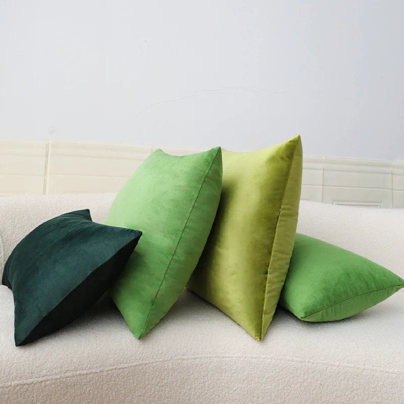 Green Velvet Cushion Cover Decorative Pillowcase 18*18 Inch for Living Room Gift Sofa Car Decoration Pillows Nordic Home Decor