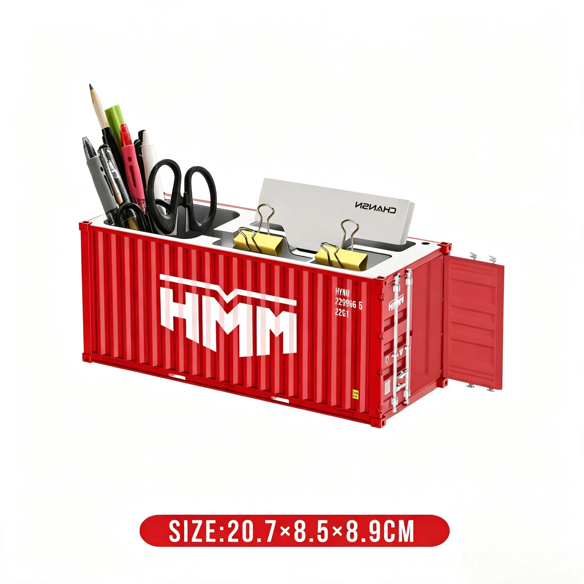 Upgrade Simulated Ocean Freight Container Model Pen Holder Storage Box New Plastic Storage Box Desktop Storage Rack